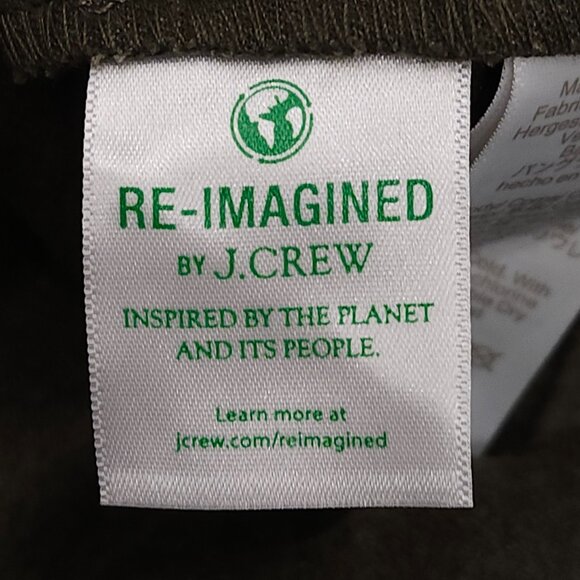 J.Crew Womens Straight Green Pants Elastic Back High Rise $79.50 Tag size XL NWT - Picture 4 of 6